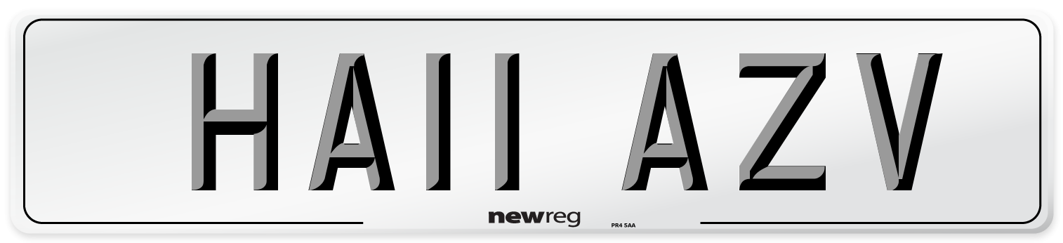 HA11 AZV Number Plate from New Reg
